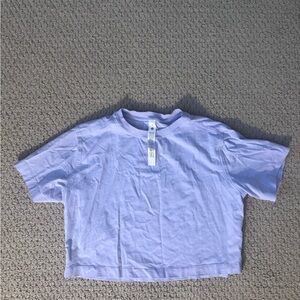 All Yours Organic Cotton Cropped T-Shirt in Lavendar Frost